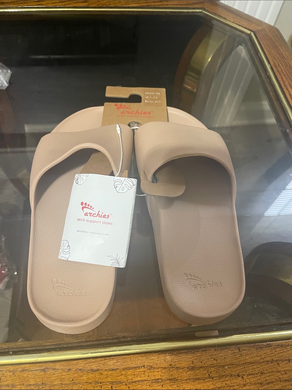 Archies Women's Arch Support Slides in Blush Pink
